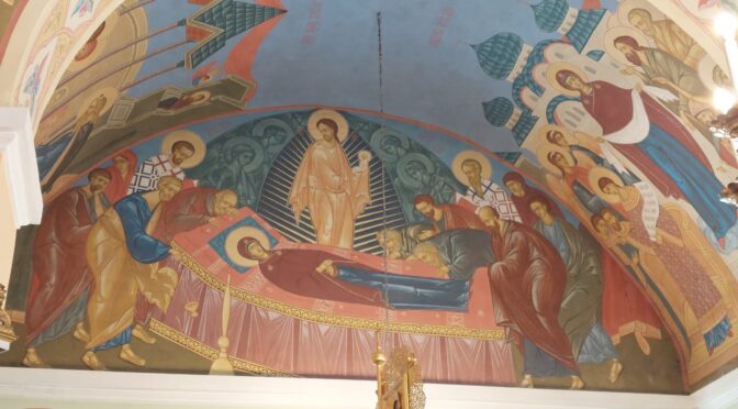 Богослужение в канун праздника Успения Пресвятой Богородицы в городе Лудзе